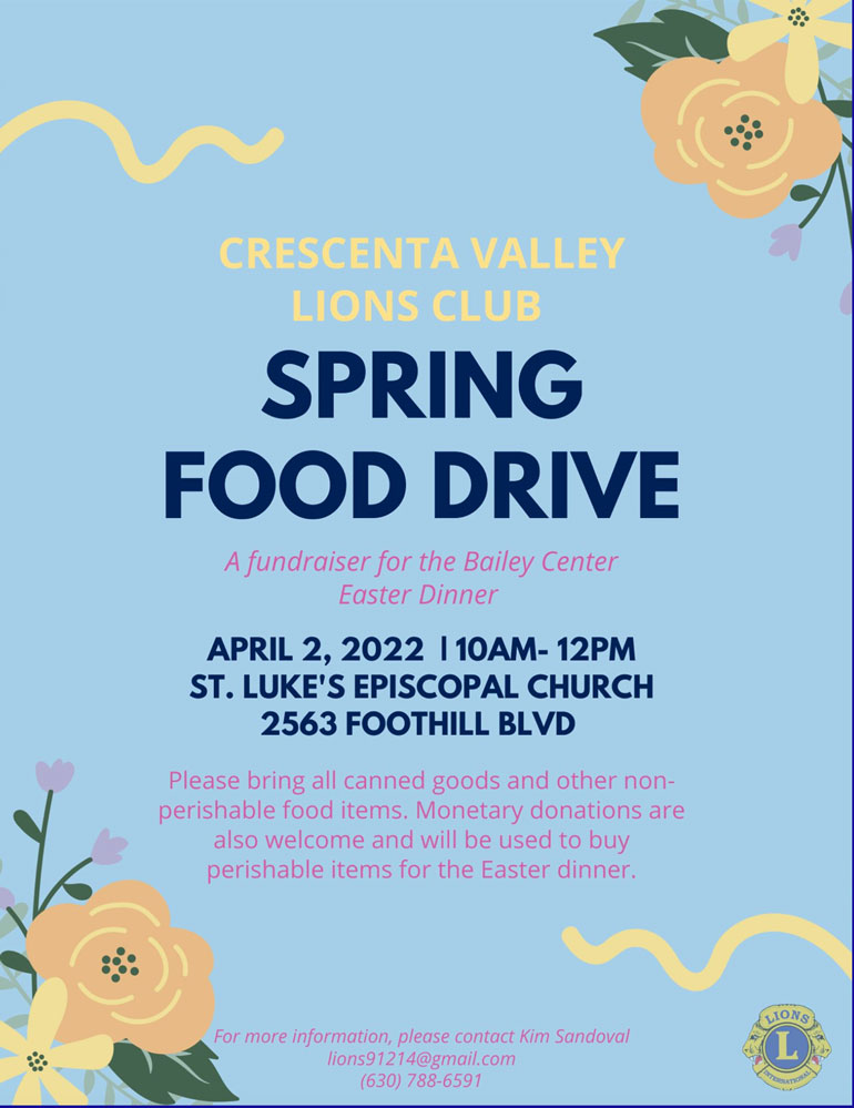 Crescenta Valley Town Council Spring Food Drive