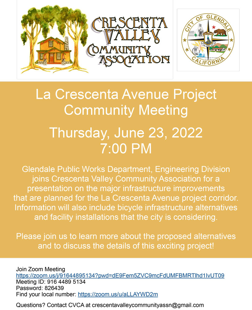 Crescenta Valley Town Council LC Ave Project Community Meeting